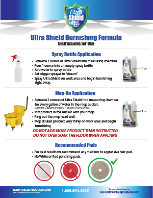 Ultra Shield Burnishing Formula Instructions PDF